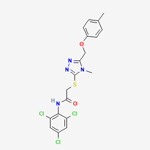 2-({4-methyl-5-[(4-methylphenoxy)methyl]-4H-1,2,4-triazol-3-yl}sulfanyl)-N-(2,4,6-trichlorophenyl)acetamide