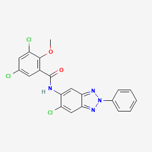 molecular formula C20H13Cl3N4O2 B3632169 3,5-dichloro-N-(6-chloro-2-phenyl-2H-1,2,3-benzotriazol-5-yl)-2-methoxybenzamide 