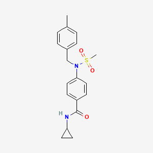 molecular formula C19H22N2O3S B3632175 N-cyclopropyl-4-[(4-methylbenzyl)(methylsulfonyl)amino]benzamide 