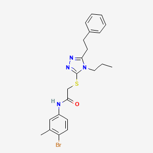 N-(4-bromo-3-methylphenyl)-2-[[5-(2-phenylethyl)-4-propyl-1,2,4-triazol-3-yl]sulfanyl]acetamide