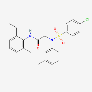 molecular formula C25H27ClN2O3S B3632230 N~2~-[(4-chlorophenyl)sulfonyl]-N~2~-(3,4-dimethylphenyl)-N~1~-(2-ethyl-6-methylphenyl)glycinamide 