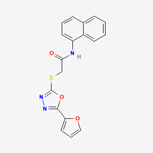 2-{[5-(2-furyl)-1,3,4-oxadiazol-2-yl]thio}-N-1-naphthylacetamide