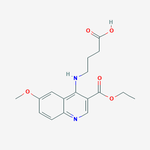 molecular formula C17H20N2O5 B363225 4-[(3-Ethoxycarbonyl-6-methoxyquinolin-4-yl)amino]butanoic acid CAS No. 459419-10-4