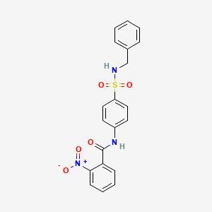 molecular formula C20H17N3O5S B3632255 N-[4-(benzylsulfamoyl)phenyl]-2-nitrobenzamide 