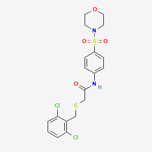 molecular formula C19H20Cl2N2O4S2 B3632276 2-[(2,6-dichlorobenzyl)sulfanyl]-N-[4-(morpholin-4-ylsulfonyl)phenyl]acetamide 