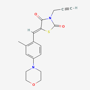 molecular formula C18H18N2O3S B3632281 5-[2-methyl-4-(4-morpholinyl)benzylidene]-3-(2-propyn-1-yl)-1,3-thiazolidine-2,4-dione 