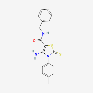 4-amino-N-benzyl-3-(4-methylphenyl)-2-thioxo-2,3-dihydro-1,3-thiazole-5-carboxamide