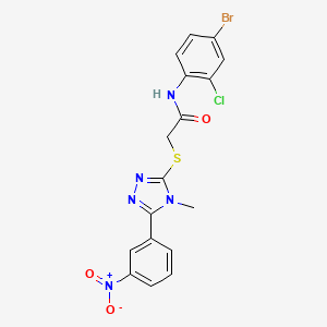 molecular formula C17H13BrClN5O3S B3632301 N-(4-bromo-2-chlorophenyl)-2-{[4-methyl-5-(3-nitrophenyl)-4H-1,2,4-triazol-3-yl]sulfanyl}acetamide 