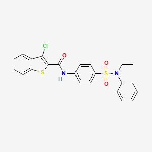 3-chloro-N-(4-{[ethyl(phenyl)amino]sulfonyl}phenyl)-1-benzothiophene-2-carboxamide