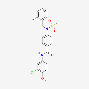 N-(3-chloro-4-methoxyphenyl)-4-[(2-methylbenzyl)(methylsulfonyl)amino]benzamide