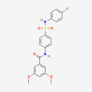 molecular formula C21H19FN2O5S B3632376 N-{4-[(4-fluorophenyl)sulfamoyl]phenyl}-3,5-dimethoxybenzamide 