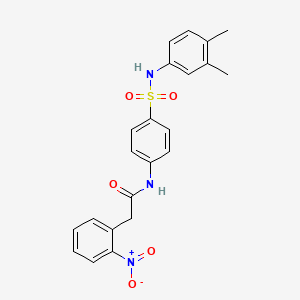 molecular formula C22H21N3O5S B3632418 N-{4-[(3,4-dimethylphenyl)sulfamoyl]phenyl}-2-(2-nitrophenyl)acetamide 