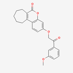 molecular formula C23H22O5 B3632451 3-[2-(3-methoxyphenyl)-2-oxoethoxy]-8,9,10,11-tetrahydrocyclohepta[c]chromen-6(7H)-one 