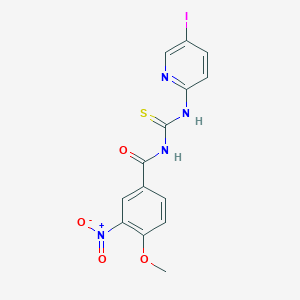 N-[(5-iodopyridin-2-yl)carbamothioyl]-4-methoxy-3-nitrobenzamide