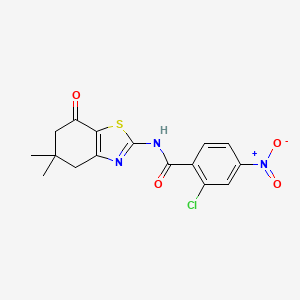 molecular formula C16H14ClN3O4S B3632484 2-chloro-N-(5,5-dimethyl-7-oxo-4,5,6,7-tetrahydro-1,3-benzothiazol-2-yl)-4-nitrobenzamide CAS No. 606922-59-2