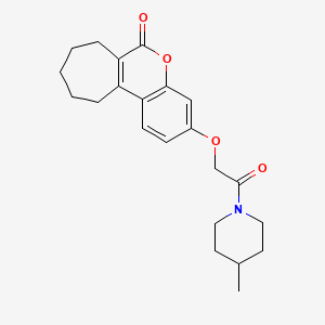 3-[2-(4-METHYLPIPERIDIN-1-YL)-2-OXOETHOXY]-6H,7H,8H,9H,10H,11H-CYCLOHEPTA[C]CHROMEN-6-ONE