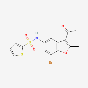 molecular formula C15H12BrNO4S2 B3632515 N-(3-acetyl-7-bromo-2-methyl-1-benzofuran-5-yl)thiophene-2-sulfonamide 