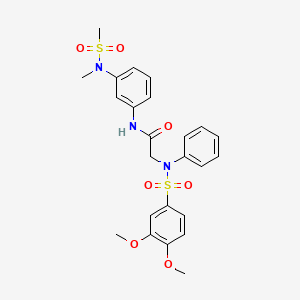 molecular formula C24H27N3O7S2 B3632536 N~2~-[(3,4-dimethoxyphenyl)sulfonyl]-N~1~-{3-[methyl(methylsulfonyl)amino]phenyl}-N~2~-phenylglycinamide 