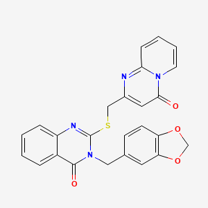 3-(1,3-benzodioxol-5-ylmethyl)-2-{[(4-oxo-4H-pyrido[1,2-a]pyrimidin-2-yl)methyl]thio}-4(3H)-quinazolinone