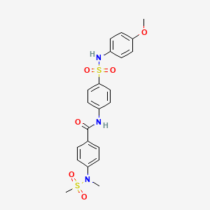 molecular formula C22H23N3O6S2 B3632562 N-(4-{[(4-methoxyphenyl)amino]sulfonyl}phenyl)-4-[methyl(methylsulfonyl)amino]benzamide 