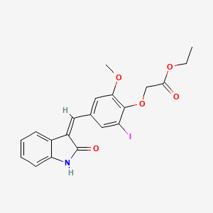 ethyl {2-iodo-6-methoxy-4-[(2-oxo-1,2-dihydro-3H-indol-3-ylidene)methyl]phenoxy}acetate