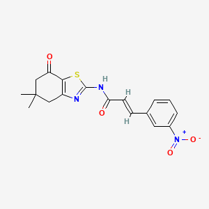 (E)-N-(5,5-DIMETHYL-7-OXO-4,5,6,7-TETRAHYDRO-1,3-BENZOTHIAZOL-2-YL)-3-(3-NITROPHENYL)-2-PROPENAMIDE