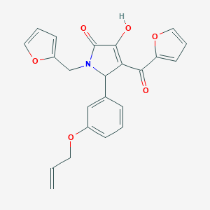 molecular formula C23H19NO6 B363259 5-[3-(allyloxy)phenyl]-4-(2-furoyl)-1-(2-furylmethyl)-3-hydroxy-1,5-dihydro-2H-pyrrol-2-one CAS No. 619273-20-0