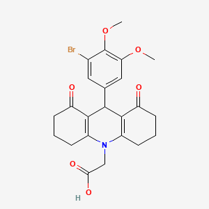 [9-(3-bromo-4,5-dimethoxyphenyl)-1,8-dioxo-2,3,4,5,6,7,8,9-octahydro-10(1H)-acridinyl]acetic acid