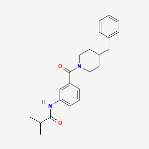 molecular formula C23H28N2O2 B3632620 N-[3-(4-benzylpiperidine-1-carbonyl)phenyl]-2-methylpropanamide 