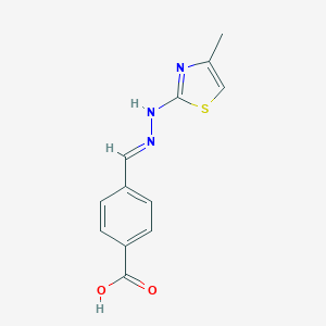 molecular formula C12H11N3O2S B363263 4-[(4-Methyl-thiazol-2-ylhydrazono)-methyl]-benzoic acid CAS No. 99989-28-3