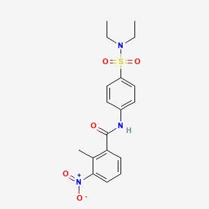 molecular formula C18H21N3O5S B3632657 N-[4-(diethylsulfamoyl)phenyl]-2-methyl-3-nitrobenzamide 