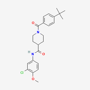 molecular formula C24H29ClN2O3 B3632661 1-(4-tert-butylbenzoyl)-N-(3-chloro-4-methoxyphenyl)-4-piperidinecarboxamide 