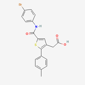 molecular formula C20H16BrNO3S B3632704 [5-{[(4-bromophenyl)amino]carbonyl}-2-(4-methylphenyl)-3-thienyl]acetic acid 