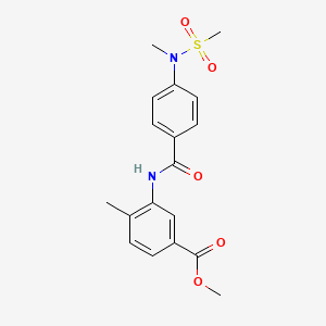 molecular formula C18H20N2O5S B3632738 methyl 4-methyl-3-({4-[methyl(methylsulfonyl)amino]benzoyl}amino)benzoate 