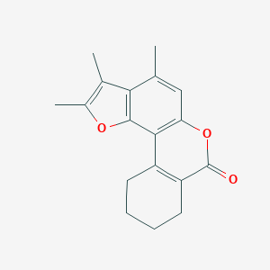 molecular formula C18H18O3 B363278 2,3,4-trimethyl-8,9,10,11-tetrahydro-7H-benzo[c]furo[2,3-f]chromen-7-one CAS No. 374758-92-6