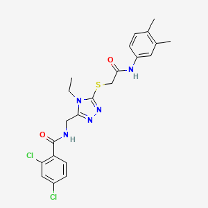 2,4-dichloro-N-{[5-({2-[(3,4-dimethylphenyl)amino]-2-oxoethyl}sulfanyl)-4-ethyl-4H-1,2,4-triazol-3-yl]methyl}benzamide