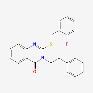 2-{[(2-FLUOROPHENYL)METHYL]SULFANYL}-3-(2-PHENYLETHYL)-3,4-DIHYDROQUINAZOLIN-4-ONE