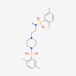 molecular formula C22H31N3O4S2 B363280 N-[2-[4-(2,5-dimethylphenyl)sulfonylpiperazin-1-yl]ethyl]-2,5-dimethylbenzenesulfonamide CAS No. 691381-28-9