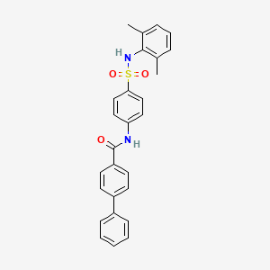 molecular formula C27H24N2O3S B3632801 N-{4-[(2,6-dimethylphenyl)sulfamoyl]phenyl}biphenyl-4-carboxamide 