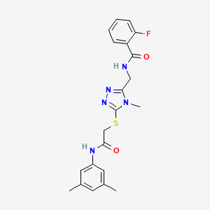 N-{[5-({2-[(3,5-dimethylphenyl)amino]-2-oxoethyl}sulfanyl)-4-methyl-4H-1,2,4-triazol-3-yl]methyl}-2-fluorobenzamide