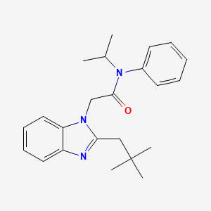 molecular formula C23H29N3O B3632812 2-[2-(2,2-dimethylpropyl)-1H-benzimidazol-1-yl]-N-isopropyl-N-phenylacetamide 