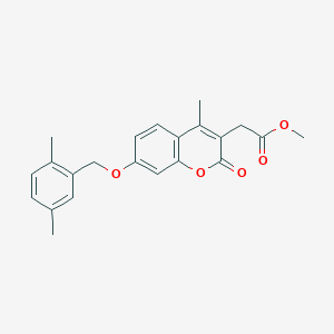 molecular formula C22H22O5 B3632826 methyl {7-[(2,5-dimethylbenzyl)oxy]-4-methyl-2-oxo-2H-chromen-3-yl}acetate 