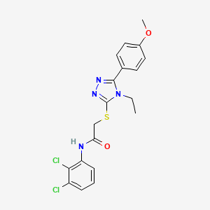 molecular formula C19H18Cl2N4O2S B3632833 N-(2,3-dichlorophenyl)-2-{[4-ethyl-5-(4-methoxyphenyl)-4H-1,2,4-triazol-3-yl]sulfanyl}acetamide 