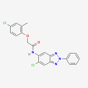 molecular formula C21H16Cl2N4O2 B3632837 2-(4-chloro-2-methylphenoxy)-N-(6-chloro-2-phenylbenzotriazol-5-yl)acetamide 