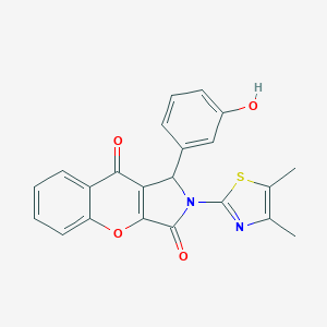 molecular formula C22H16N2O4S B363289 2-(4,5-Dimethyl-1,3-thiazol-2-yl)-1-(3-hydroxyphenyl)-1,2-dihydrochromeno[2,3-c]pyrrole-3,9-dione CAS No. 620581-32-0