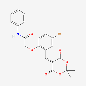 2-{4-bromo-2-[(2,2-dimethyl-4,6-dioxo-1,3-dioxan-5-ylidene)methyl]phenoxy}-N-phenylacetamide