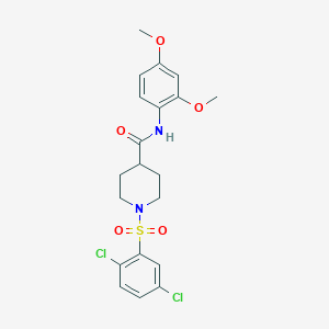 molecular formula C20H22Cl2N2O5S B3632923 1-[(2,5-dichlorophenyl)sulfonyl]-N-(2,4-dimethoxyphenyl)-4-piperidinecarboxamide 