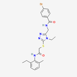 molecular formula C23H26BrN5O2S B3632938 4-bromo-N-{[4-ethyl-5-({2-[(2-ethyl-6-methylphenyl)amino]-2-oxoethyl}sulfanyl)-4H-1,2,4-triazol-3-yl]methyl}benzamide 