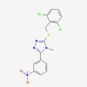 molecular formula C16H12Cl2N4O2S B3632945 3-[(2,6-dichlorobenzyl)sulfanyl]-4-methyl-5-(3-nitrophenyl)-4H-1,2,4-triazole 