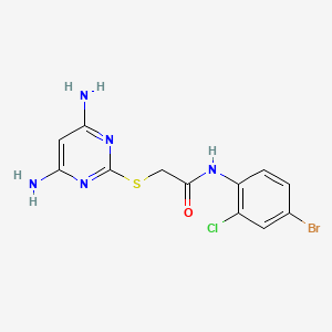 molecular formula C12H11BrClN5OS B3632951 N-(4-bromo-2-chlorophenyl)-2-[(4,6-diamino-2-pyrimidinyl)thio]acetamide 